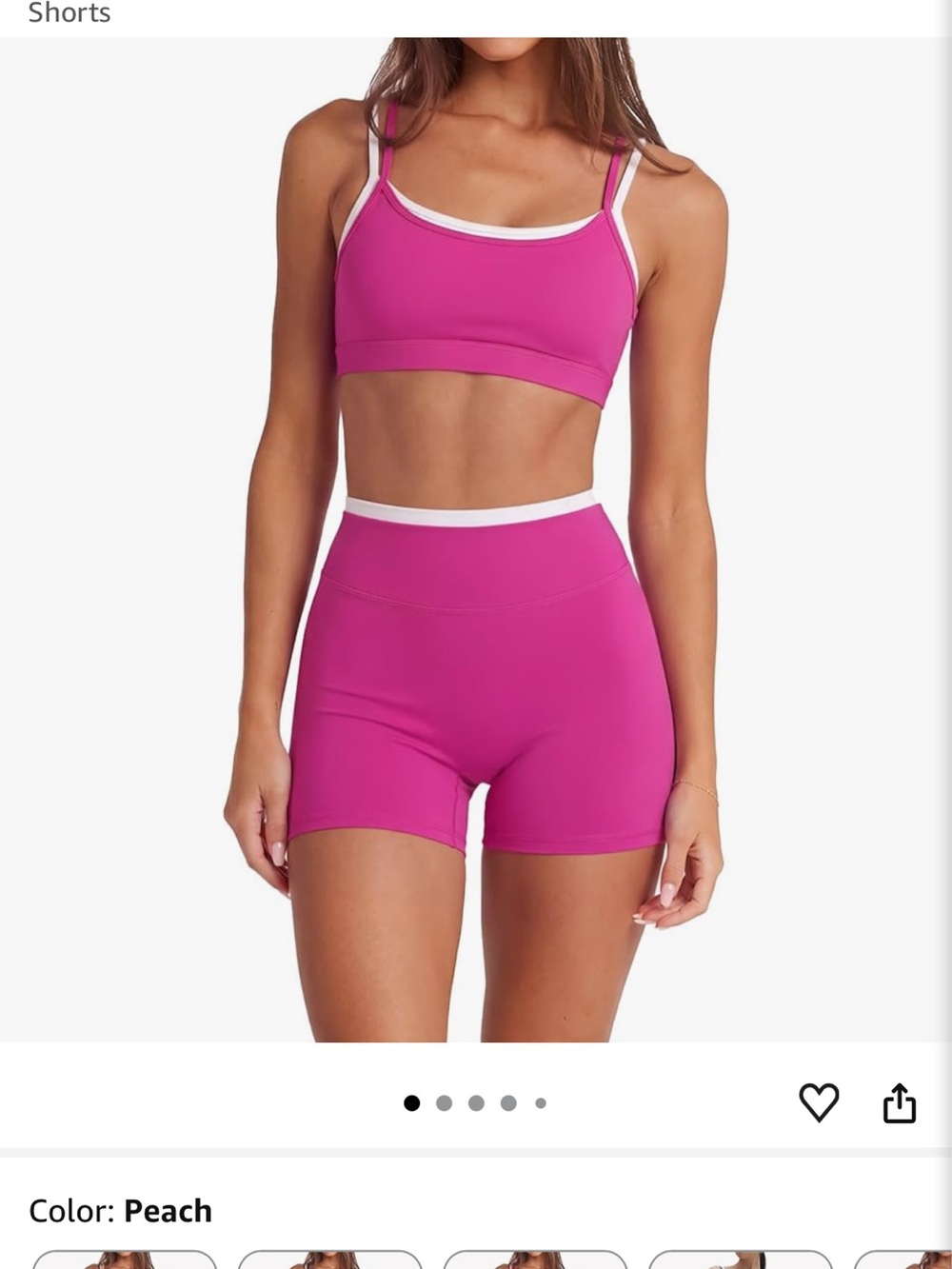 Magenta Strappy Sports Bra and High-Waist Shorts Set